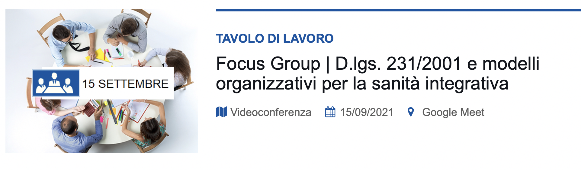 D.lgs. 231/2001 e modelli organizzativi per la sanità integrativa  